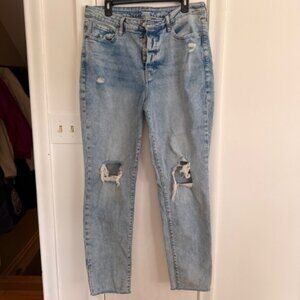 Old Navy OG Straight Distressed Jeans Size 14 Button Fly